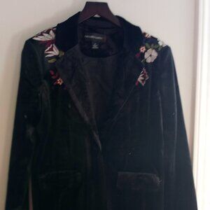 'COLLEEN LOPEZ' Poly Velvet embroidered Jacket Size M Lined EUC